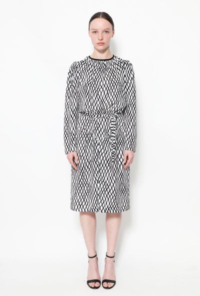 Saint Laurent 1980 Graphic Belted Dress - 1