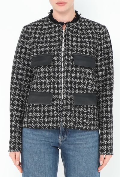 Louis Vuitton F/W 2017 Leather Pocket Tweed Jacket - 1