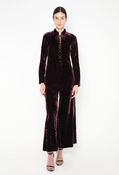 Saint Laurent RARE 1969 Crushed Velvet Safari Ensemble - 1