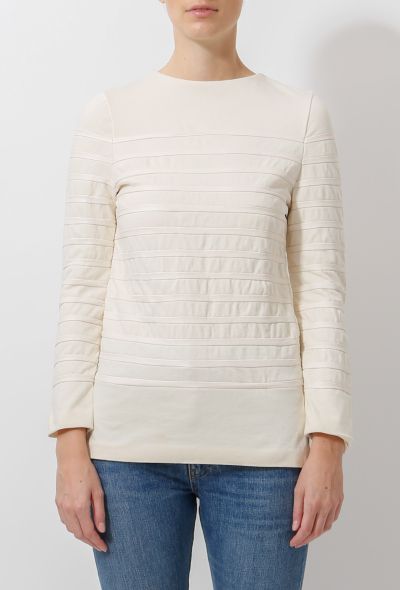 Céline Leather Striped Top - 1
