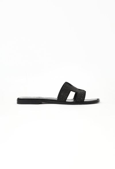 Hermès Embellished Leather Oran Sandals - 1