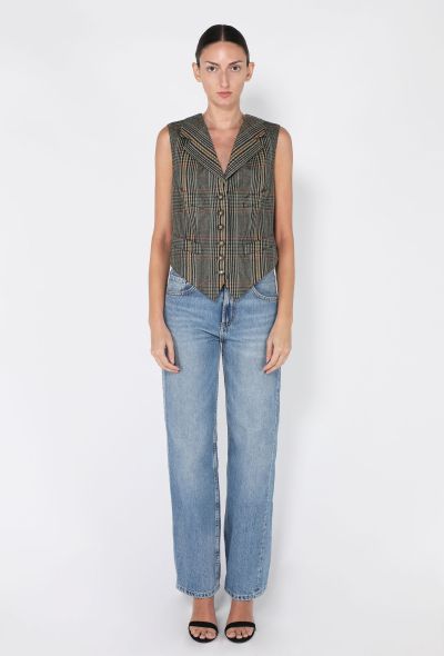Chanel Plaid Wool & Quilted Suede Vest, 1994 - 2