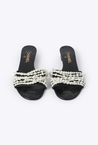 Chanel 2022 Pearl Embellished 'CC' Mules - 2