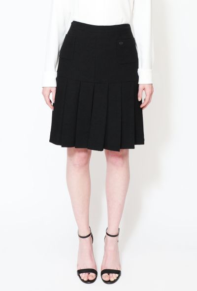 Chanel Bouclé Pleated Wool Skirt - 2