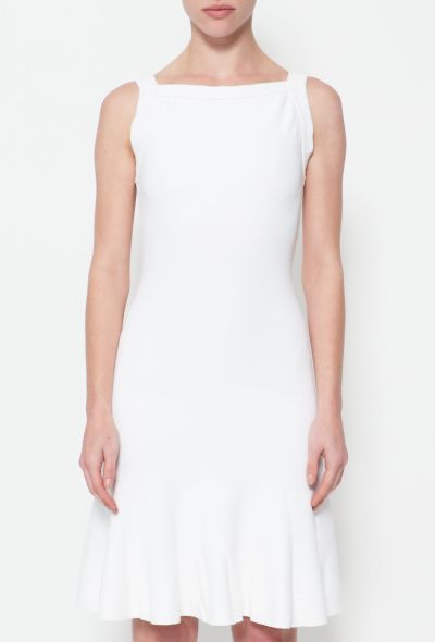 Alaïa Embroidered Trim Skater Dress White - 2