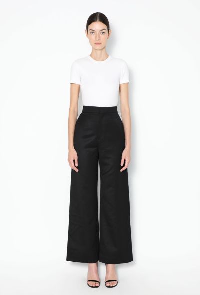 Loewe Black High-Waisted Twill Trousers - 1
