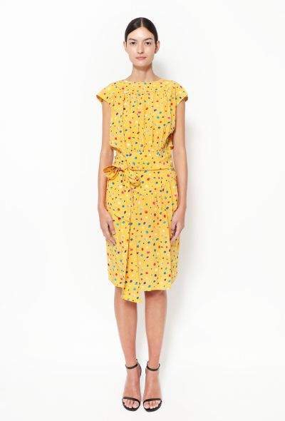 Emanuel Ungaro Vintage Yellow Polka Dot Silk Dress - 1
