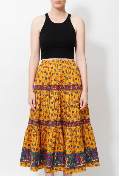 World Treasures Vintage Tiered Provençal Skirt - 2