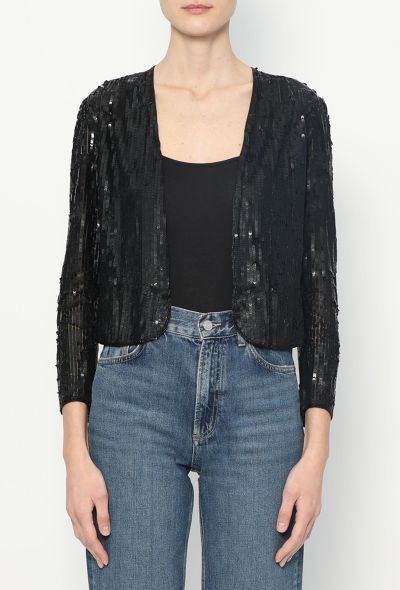 Cropped Sequin Cardigan - 1