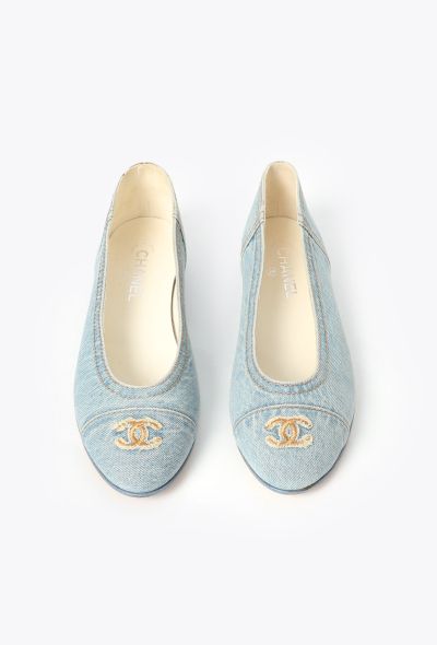 Chanel 2020 'CC' Denim Ballerinas - 2