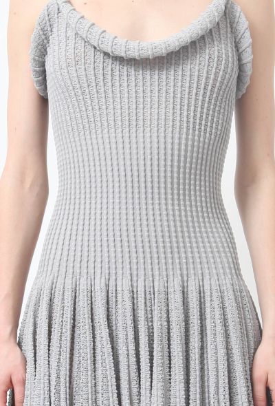 Alaïa Grey Textured Skater Dress - 2