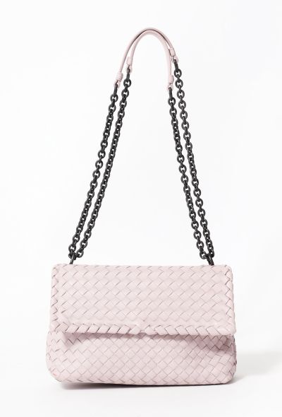 Bottega Veneta Olimpia Intrecciato Shoulder Bag Mauve pink - 1