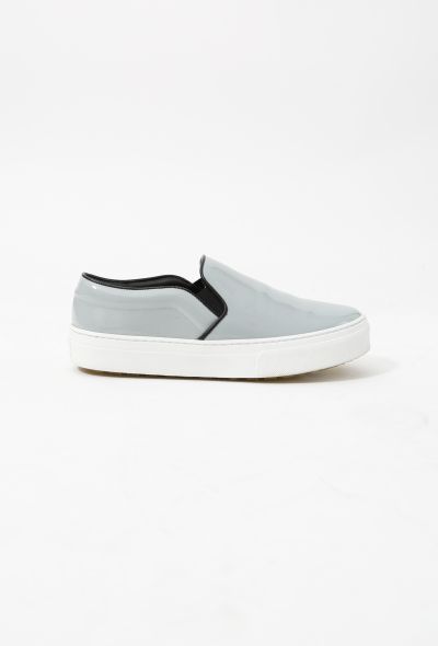 Céline Sky Blue Patent Slip-On Sneakers - 1