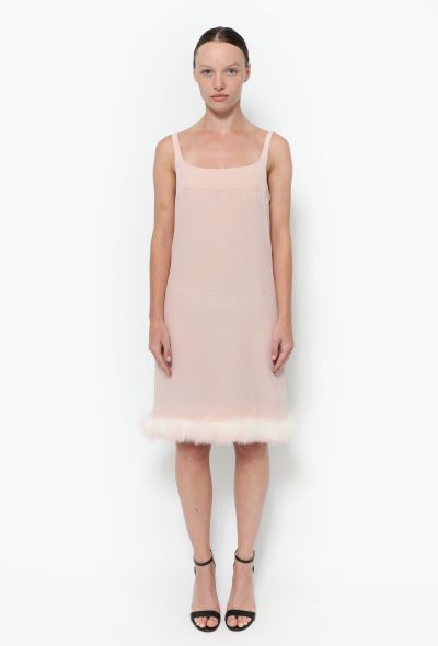 Prada Feather Trim Silk Dress - 1