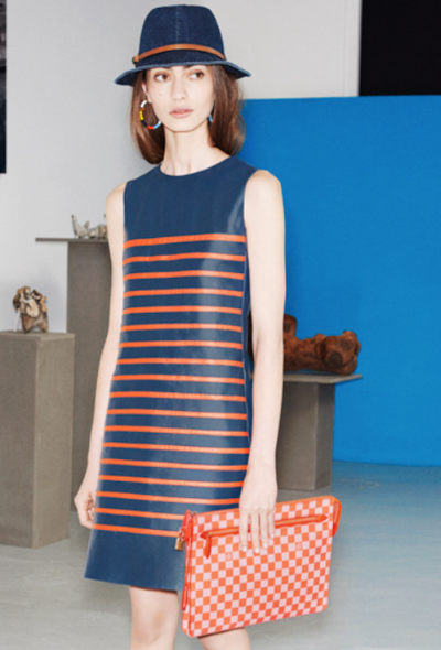 Louis Vuitton S/S 2014 Striped Leather Dress - 2