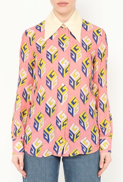 Gucci S/S 2017 Silk Jacquard 'GG' Shirt - 1