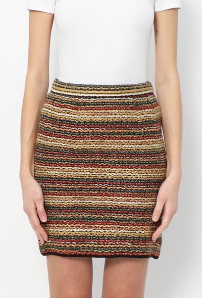 Saint Laurent Vintage Tiered Lamé Skirt - 1