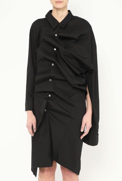 Junya Watanabe Asymmetrical Ruched Shirt Dress - 2
