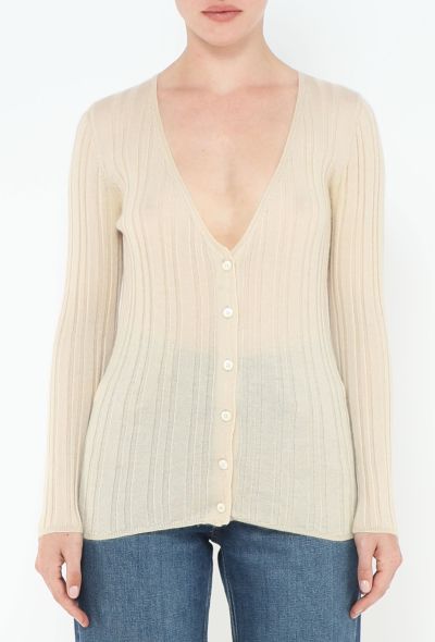 Prada '90s Ribbed Cashmere Cardigan - 1