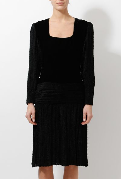 Emanuel Ungaro 70s Flared Chiffon Velvet Dress - 2