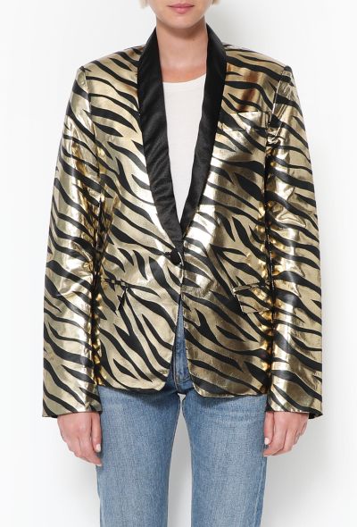 Rodarte S/S 2014 Metallic Smoking Blazer - 1