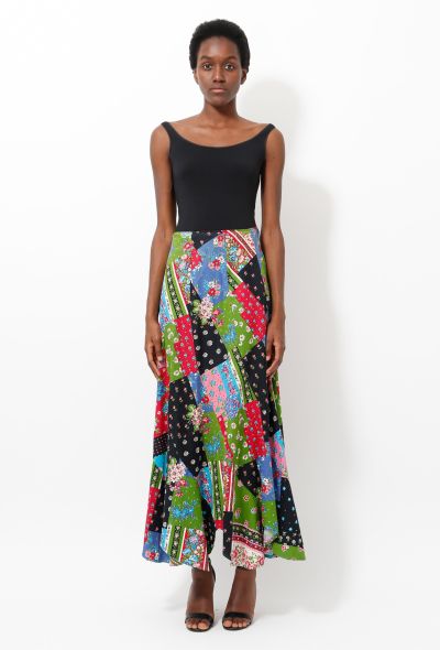 70s Patchwork Floral Skirt - 1