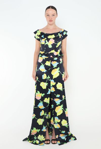 Chloé Collector S/S 1997 Floral Charmeuse Gown - 1