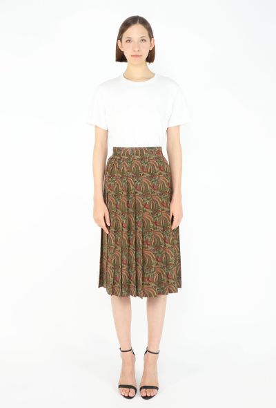Hermès Floral Pleated Silk Skirt, 1970s - 1