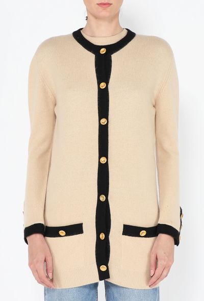 Chanel Bicolor Cashmere Cardigan Set, 1990s - 2