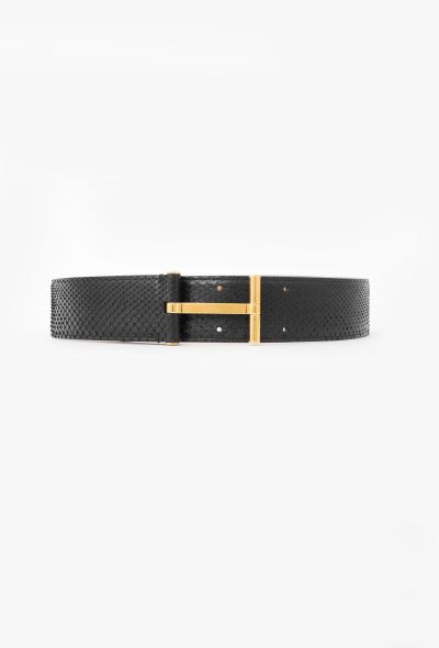 Tom Ford Python Leather Emblem Belt - 1