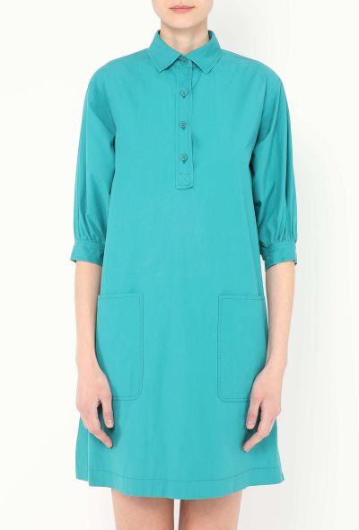 Saint Laurent Vintage Cotton Poplin Shift Dress - 2