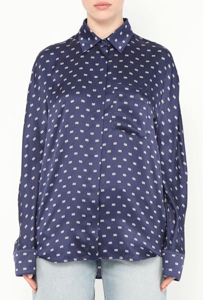 Balenciaga 2017 Silk Logo Blouse - 2