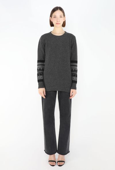 Chanel '80s Scottish Grey Cashmere Sweater - 1