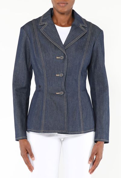 Dior 2022 Cinched Denim Bar Jacket - 1