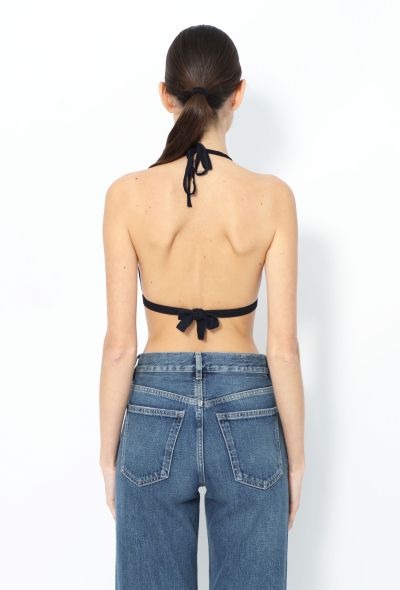 Chanel Vintage Navy Ribbed Silk Bralette – 1995 - 2