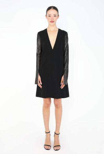 Céline Leather Trim Tunic Dress - 1