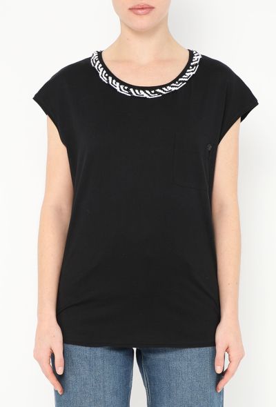 Chanel 2022 Lamé Trim 'CC' T-Shirt - 1