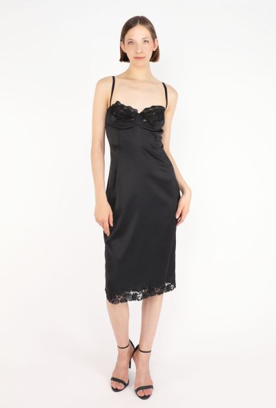 Dolce & Gabbana Lace Trim Slip Dress, 1990s - 1