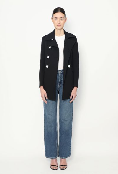 Céline Contrast Button Peacoat - 2