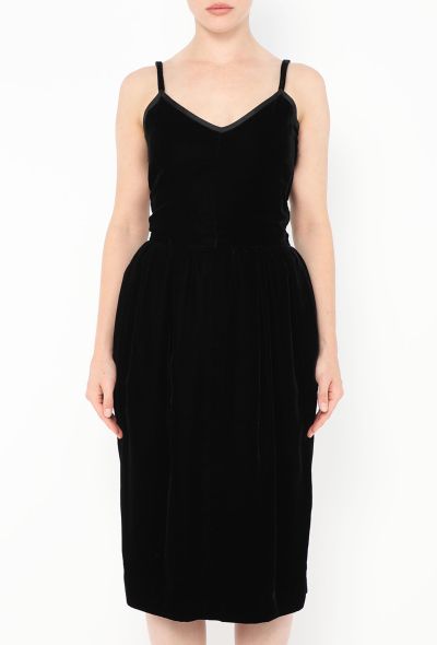 Saint Laurent Vintage Velvet Grosgrain Trim Dress - 2