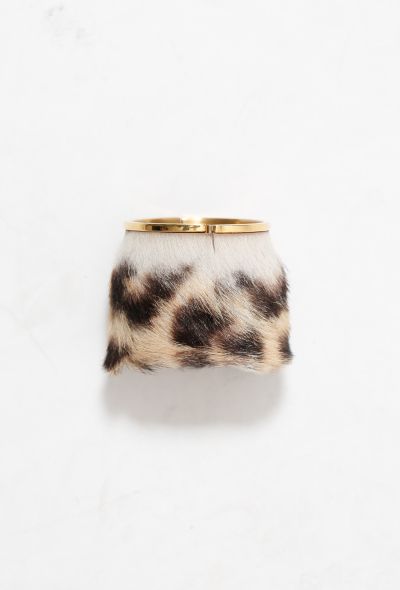 Céline Leopard Printed Fur Cuff - 1