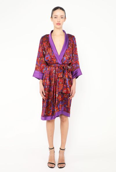 Saint Laurent F/W 1985 Paisley Silk Belted Robe - 1