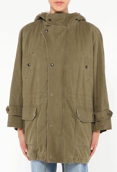 Saint Laurent 2015 Hooded Shearling Lined Parka - 2