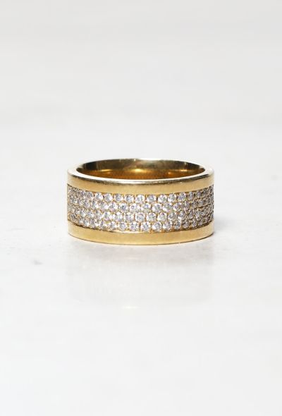 Vintage Fine Jewelry Vintage 18k Yellow Gold Pavé Diamond Ring - 1