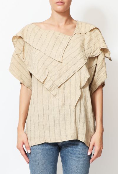 Issey Miyake Vintage Draped Linen Top - 1