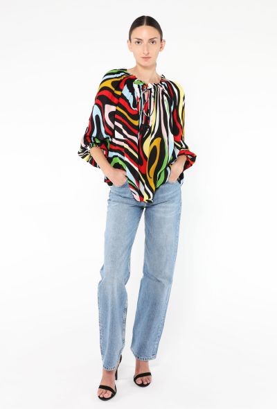 Emilio Pucci Abstract Marmo Silk Blouse - 2