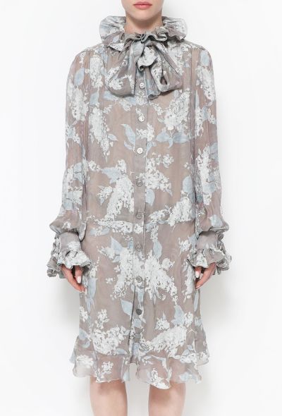 Chloé 90s Floral Silk Lavallière Dress - 2