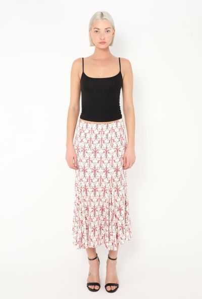 Prada Flared Floral Silk Skirt - 1