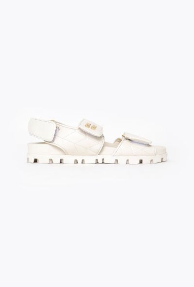 Miu Miu 2024 Quilted Leather Logo Sandals - 1