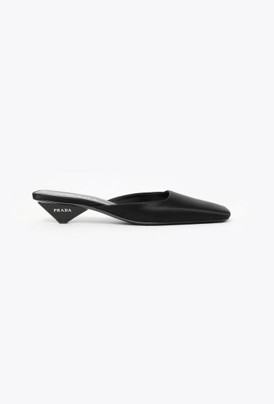 Prada 2024 Satin Angled Heel Mules - 1